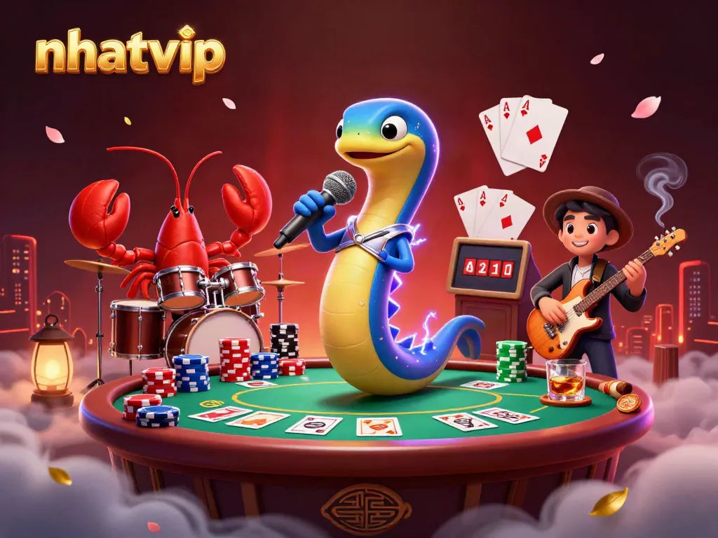 Nhatvip features an underwater casino performance with a DJ electric eel, lobster drummer, and seahorse guitarist.