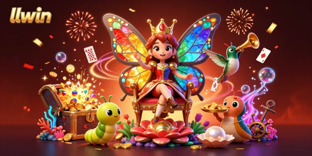Experience thrilling moments at llwin with an enchanting 3D scene full of casino excitement and colorful celebration.