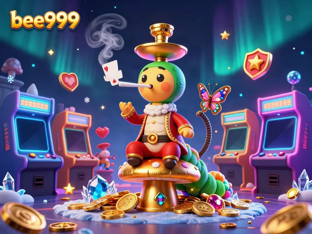 Engage in the thrill of bee999 with a vibrant 3D casino scene showcasing unique gaming elements and characters.