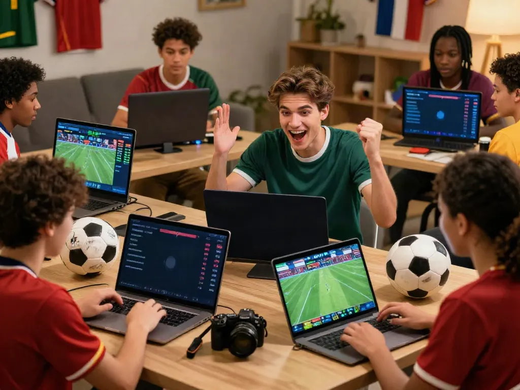 Engaged bettors exploring WWBOLA platform for high odds football betting.